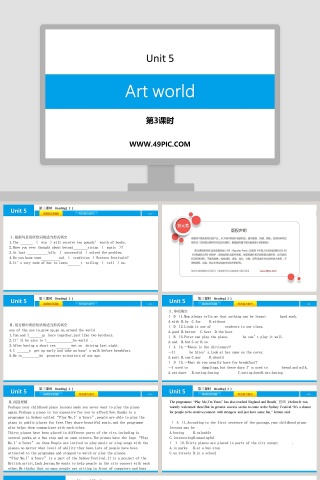 Art world-Unit 5教学ppt课件