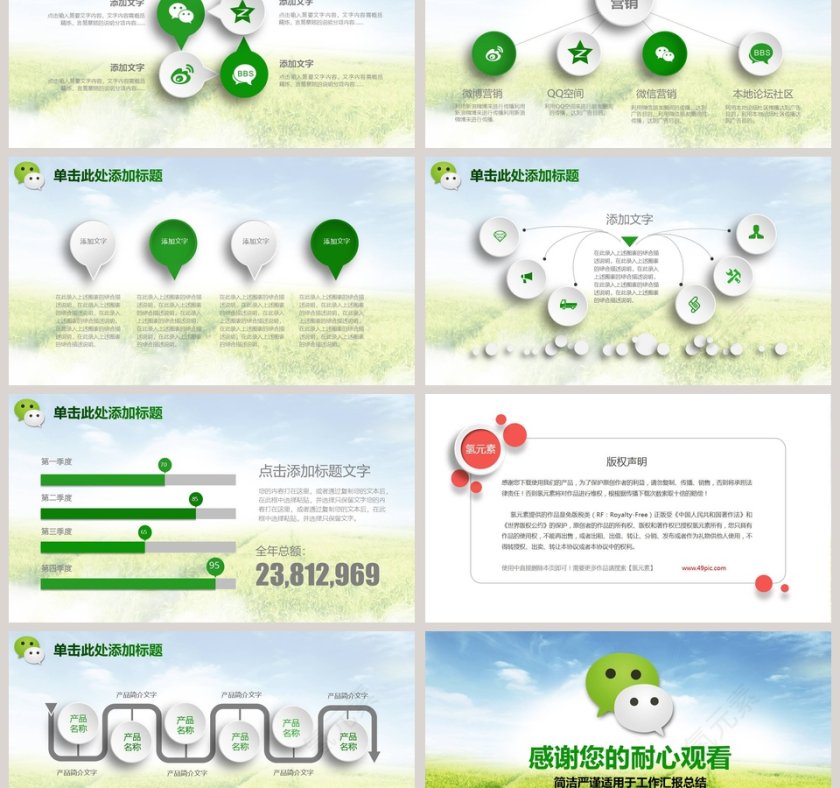 绿色微信营销工作ppt第6张