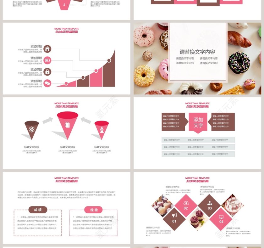 西式糕点PPT模板美食中餐饮PPT模板第4张