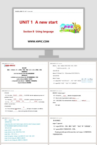 UNIT 1  A new start-Section B  Using language教学ppt课件