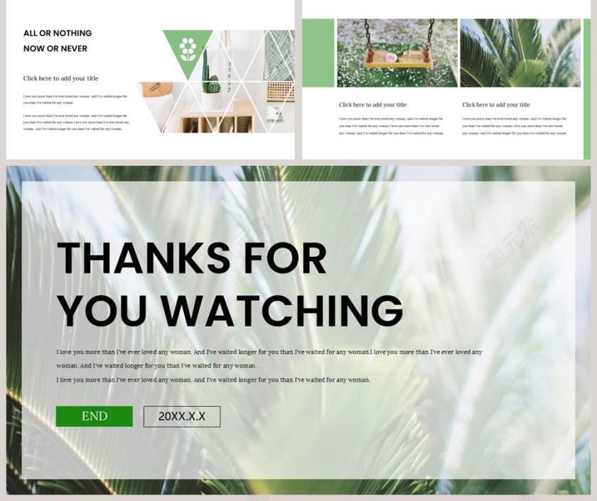 简约植物背景工作汇报商务模板PPT 第5张