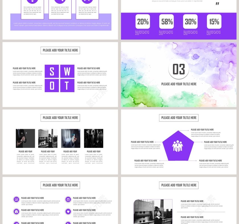 简洁清新商务汇报PPT模板第3张