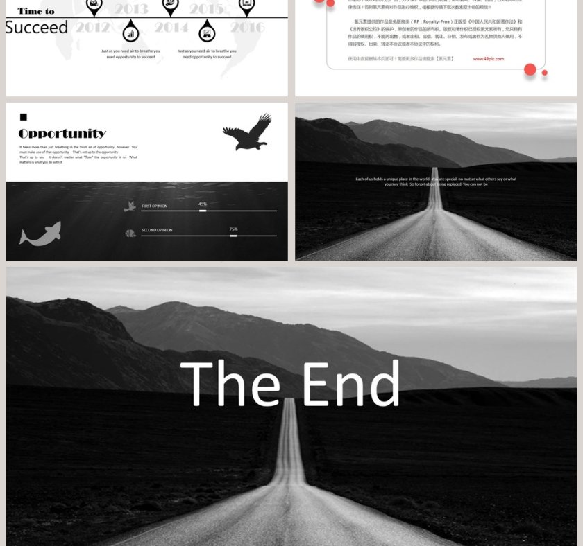 欧美极简PPT创意欧美杂志风创业书PPT模板 第3张