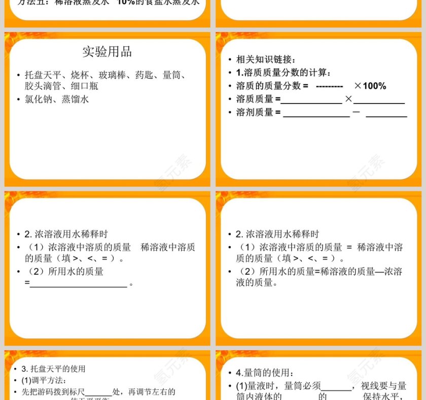 一定浓度溶液的配置教学ppt课件第2张