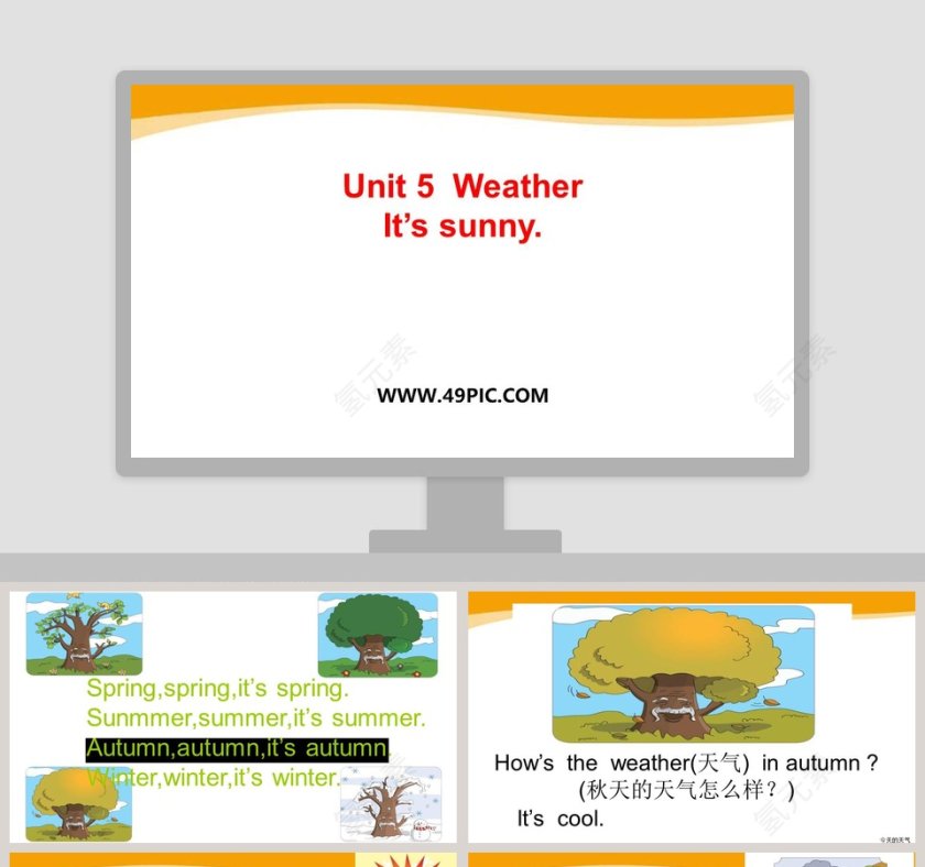 Unit 5  Weather-Its sunny教学ppt课件第1张