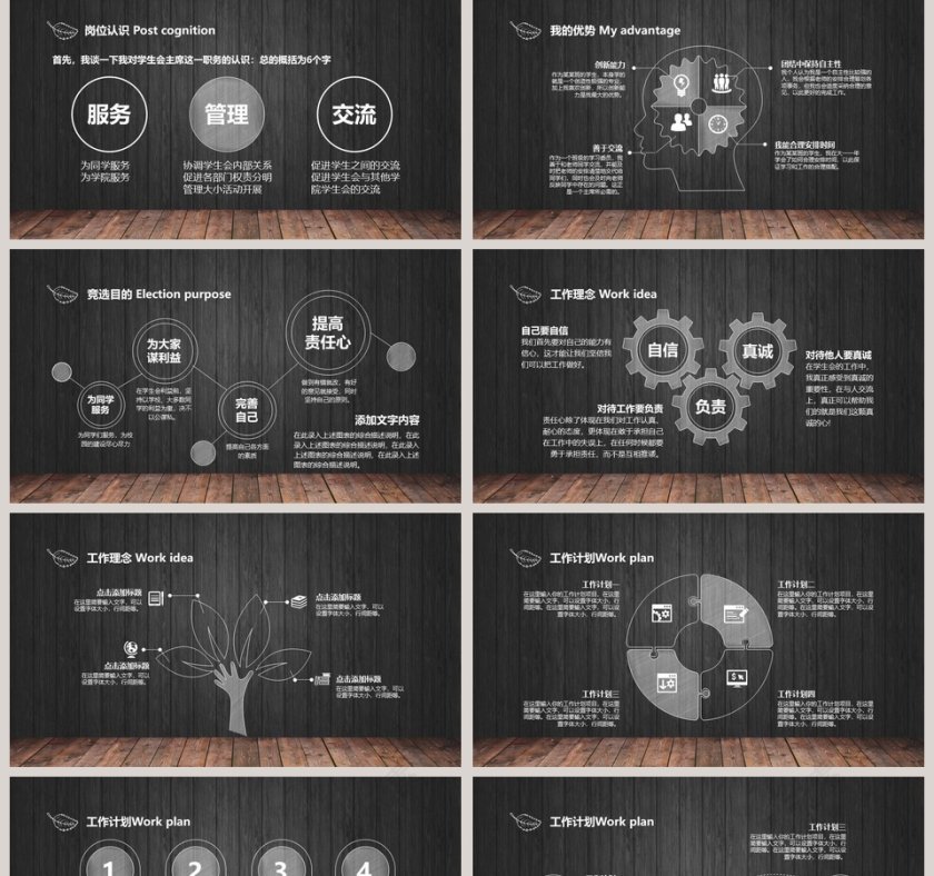 黑板风学生会主席竞选答辩PPT模板第2张