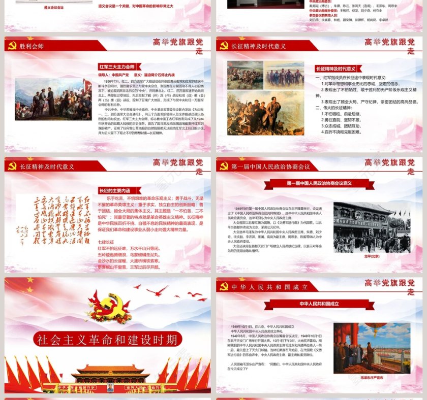 党建庆祝建党97周年党的光辉历程党史党课课件PPT模板第4张