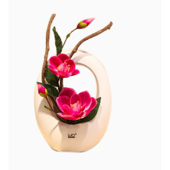 仿真花假花玉兰陶瓷花瓶花艺