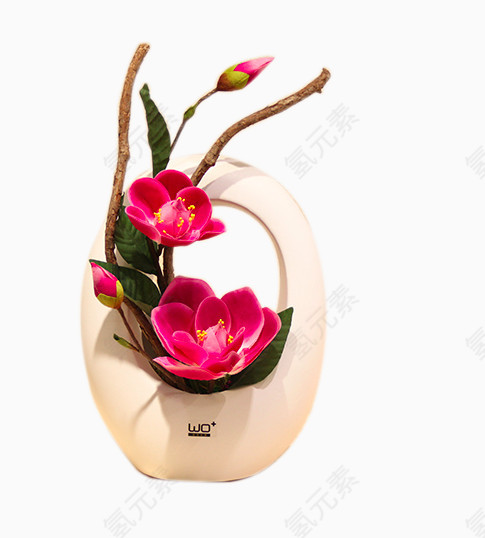 仿真花假花玉兰陶瓷花瓶花艺