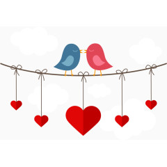 晾衣绳上的小鸟