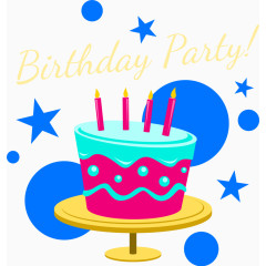 彩色生日标签矢量图