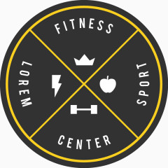 健身俱乐部标签矢量图