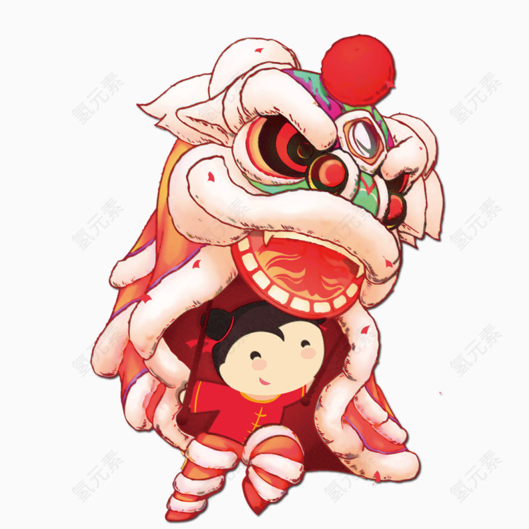 卡通舞狮子