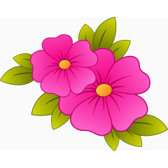 手绘花朵植物红色