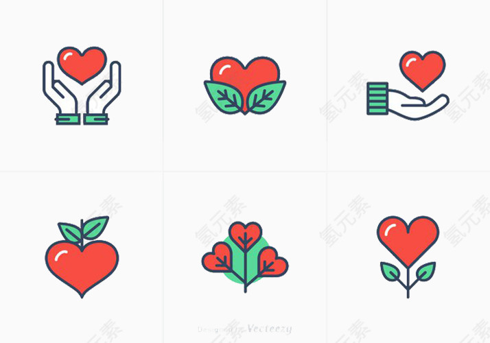 爱心苹果手掌叶子