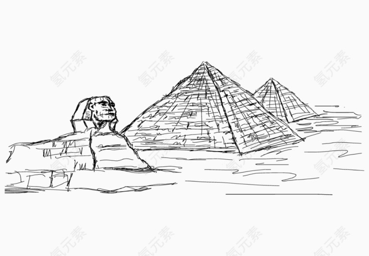 卡通手绘名胜古迹