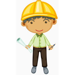 卡通职业工地工程师