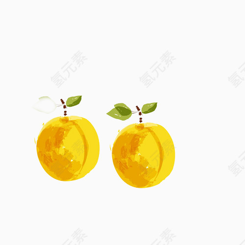 小清新简约手绘水彩黄色杏
