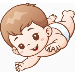 爬行婴儿卡通人物图标元素