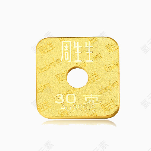 周生生投资金片Au999.9四方进宝金片(金条)88390D30