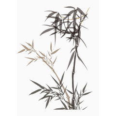 手绘中国风水墨竹子  