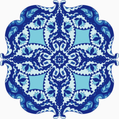 抽象青花瓷蓝色花纹纹样