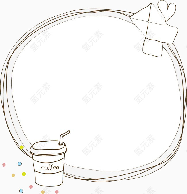 卡通咖啡边框相框