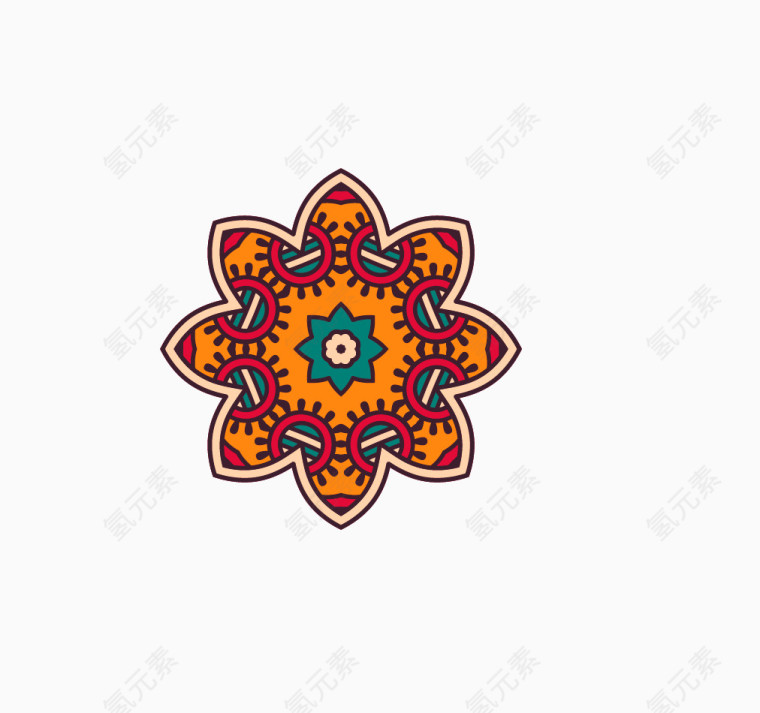 彩色花纹