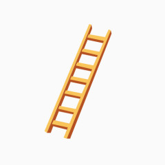 手绘木梯子PNG素材