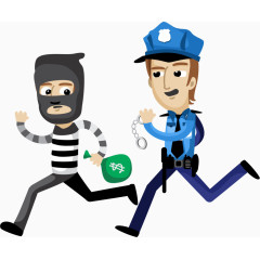 卡通警察小偷