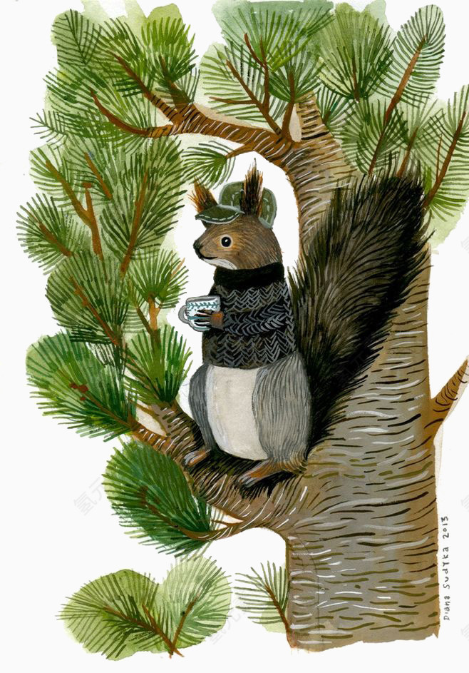松鼠松树