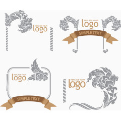 复古欧式纹路标题框元素合集