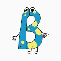 卡通英文字母字体B