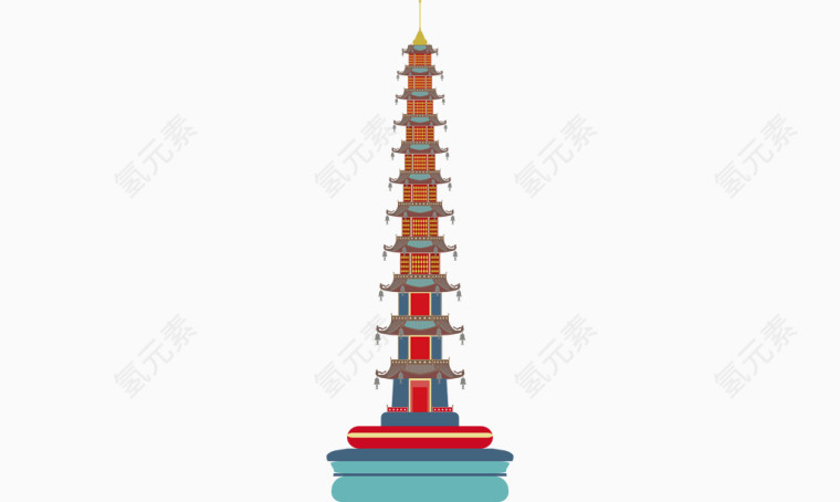 卡通佛塔建筑