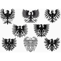 精美老鹰狮子等欧式元素图标矢量素材