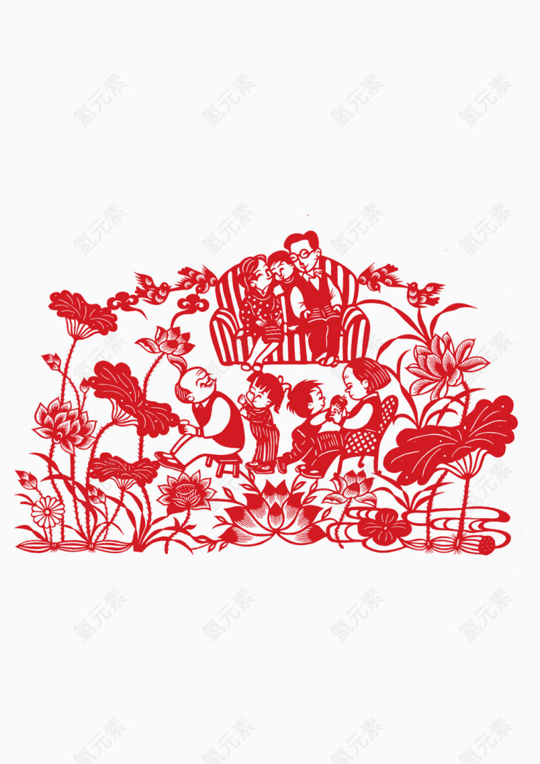 剪纸艺术一家人