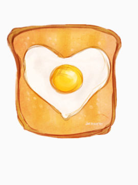 手绘心形煎鸡蛋