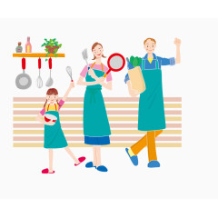 卡通幸福一家人