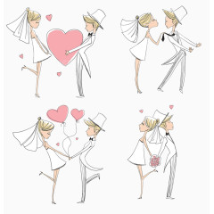 可爱的卡通婚礼人物设计