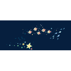 水墨清新漂浮插画