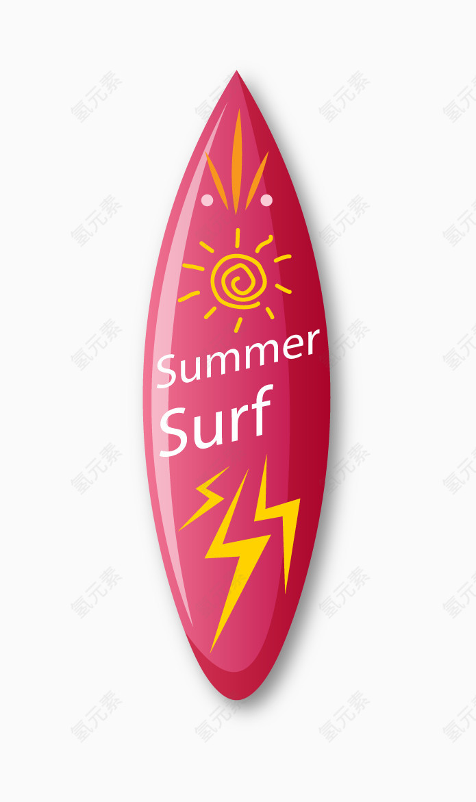 夏日卡通手绘冲浪板
