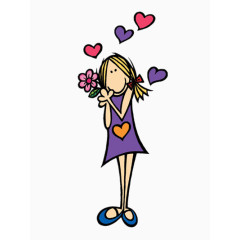 收到鲜花的女孩