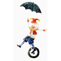 手绘卡通水墨小丑png 