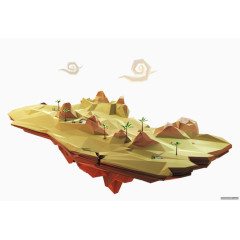 咖啡三角面地形插画