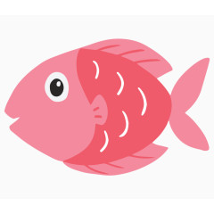 卡通手绘粉色鱼