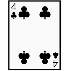 矢量图扑克草花4