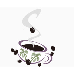 热腾腾的咖啡矢量图