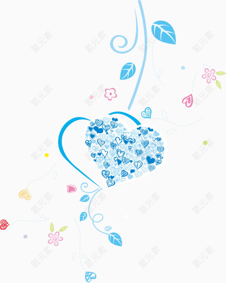 蓝色简约png免费素材矢量