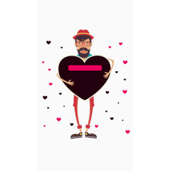 父亲节爱心卡通