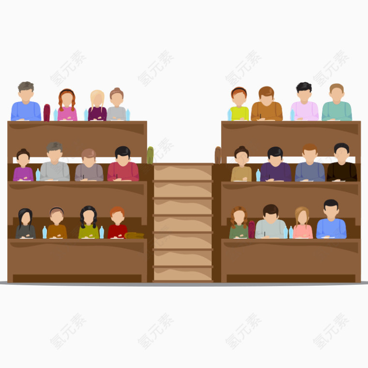 卡通毕业会议上课学校